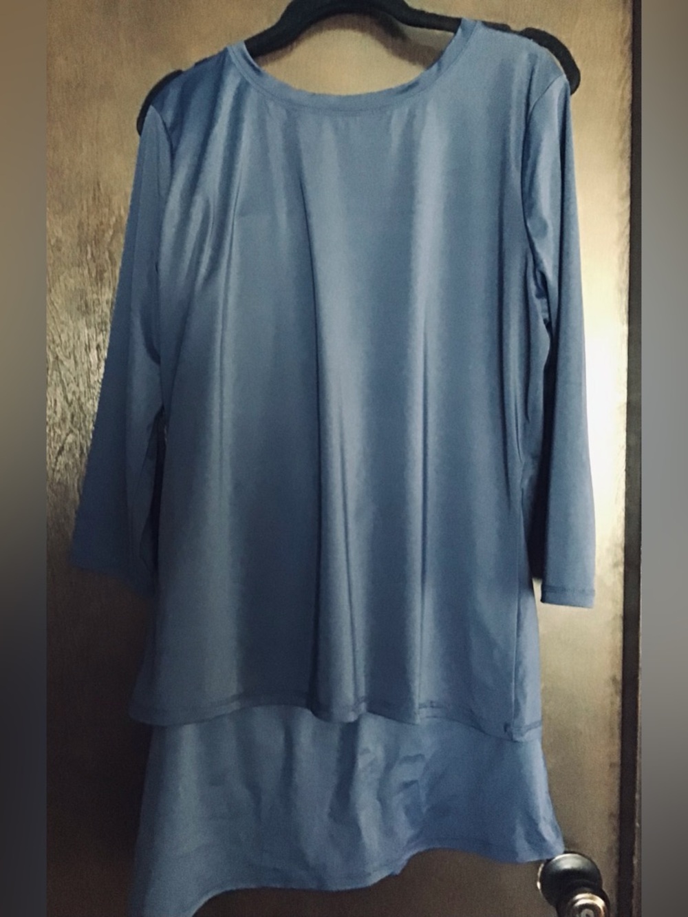 Denim&Co Dark Navy Blue Long Sleeve Rash Guard Shirt and Swim Skirt